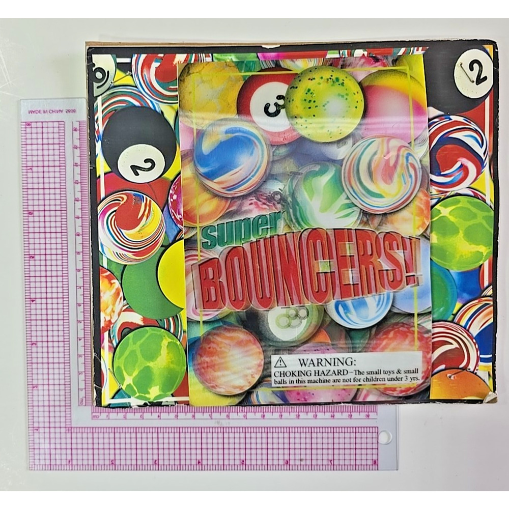 Vintage Vending Display Board Super‎ Bouncers! 0637